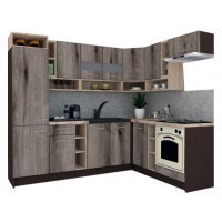 Bucatarie de Colt COSSY NEW 180-250 DR., Wenge / Decor K366